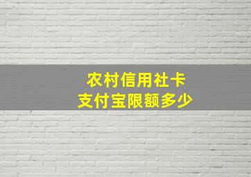 农村信用社卡支付宝限额多少