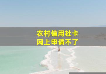 农村信用社卡网上申请不了