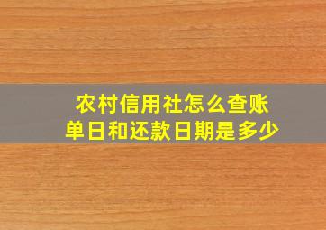 农村信用社怎么查账单日和还款日期是多少