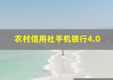 农村信用社手机银行4.0