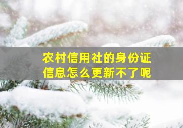 农村信用社的身份证信息怎么更新不了呢