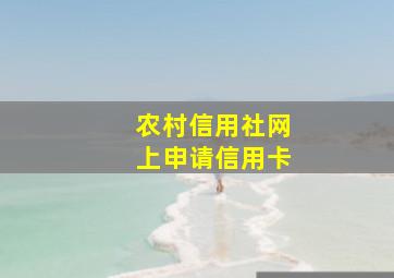 农村信用社网上申请信用卡