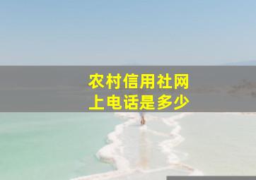 农村信用社网上电话是多少