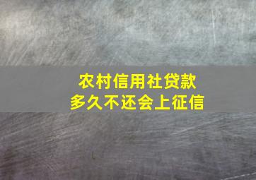 农村信用社贷款多久不还会上征信