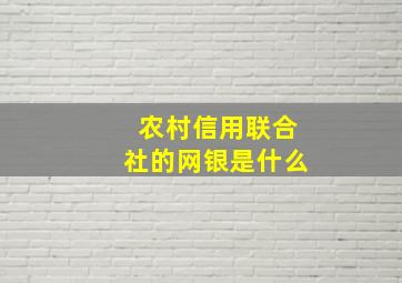 农村信用联合社的网银是什么