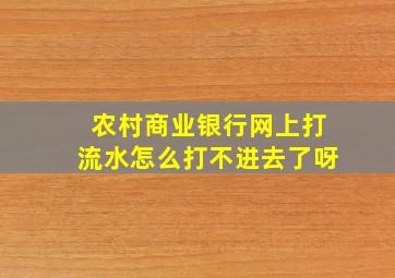 农村商业银行网上打流水怎么打不进去了呀