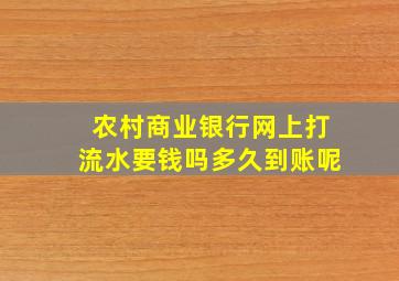 农村商业银行网上打流水要钱吗多久到账呢