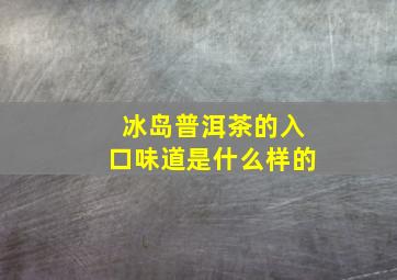 冰岛普洱茶的入口味道是什么样的