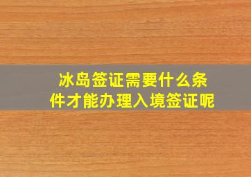 冰岛签证需要什么条件才能办理入境签证呢