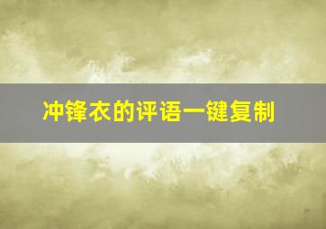 冲锋衣的评语一键复制