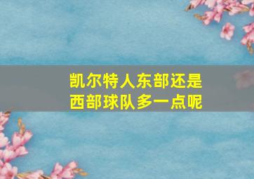 凯尔特人东部还是西部球队多一点呢