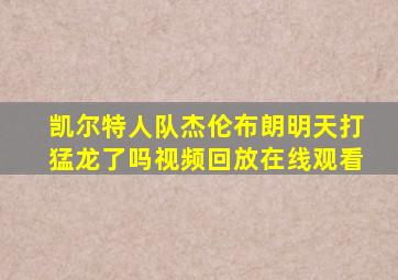 凯尔特人队杰伦布朗明天打猛龙了吗视频回放在线观看