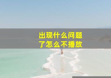 出现什么问题了怎么不播放