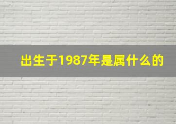 出生于1987年是属什么的