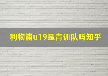 利物浦u19是青训队吗知乎