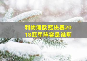 利物浦欧冠决赛2018冠军阵容是谁啊