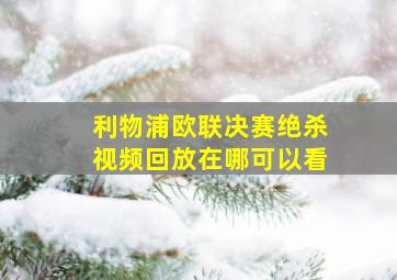 利物浦欧联决赛绝杀视频回放在哪可以看