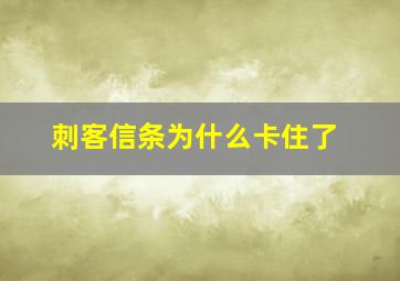 刺客信条为什么卡住了