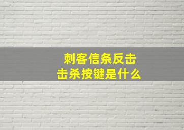 刺客信条反击击杀按键是什么