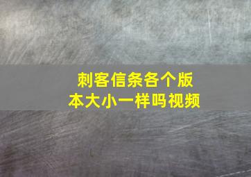 刺客信条各个版本大小一样吗视频