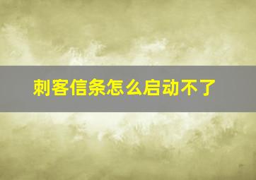 刺客信条怎么启动不了