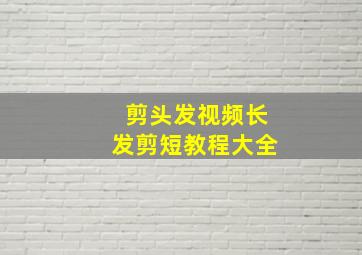 剪头发视频长发剪短教程大全