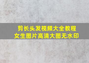 剪长头发视频大全教程女生图片高清大图无水印