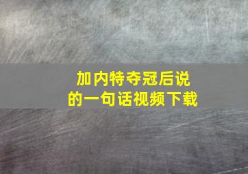 加内特夺冠后说的一句话视频下载