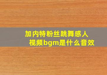 加内特粉丝跳舞感人视频bgm是什么音效