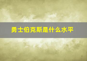 勇士伯克斯是什么水平