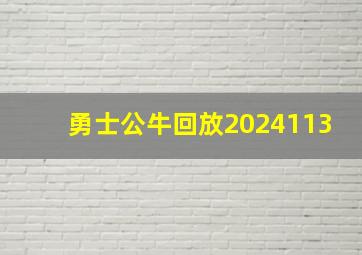 勇士公牛回放2024113