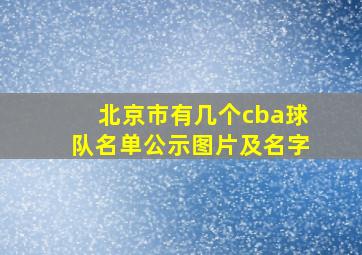 北京市有几个cba球队名单公示图片及名字