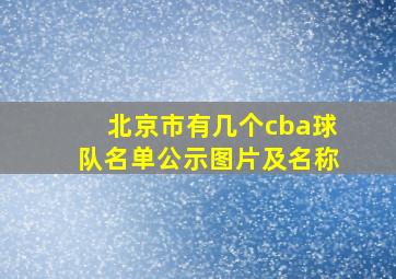 北京市有几个cba球队名单公示图片及名称