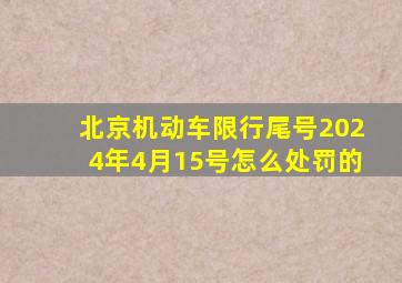 北京机动车限行尾号2024年4月15号怎么处罚的