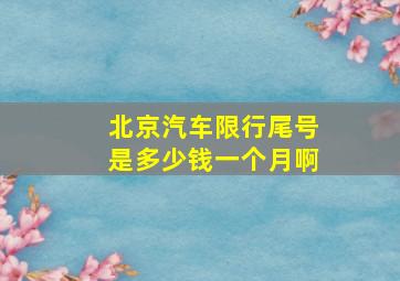 北京汽车限行尾号是多少钱一个月啊