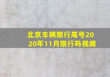 北京车辆限行尾号2020年11月限行吗视频