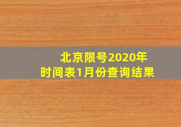 北京限号2020年时间表1月份查询结果