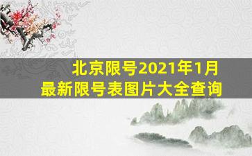 北京限号2021年1月最新限号表图片大全查询