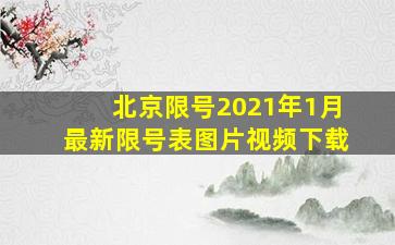 北京限号2021年1月最新限号表图片视频下载