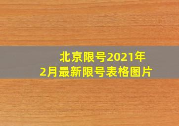 北京限号2021年2月最新限号表格图片