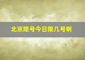 北京限号今日限几号啊