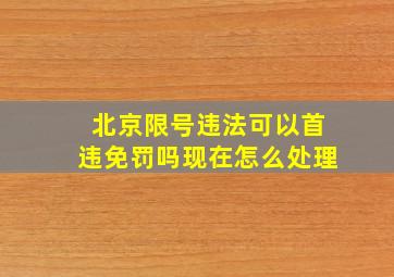 北京限号违法可以首违免罚吗现在怎么处理