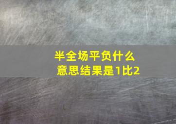 半全场平负什么意思结果是1比2