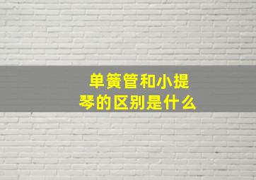 单簧管和小提琴的区别是什么