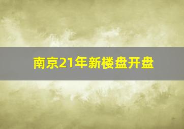 南京21年新楼盘开盘