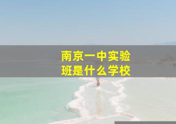 南京一中实验班是什么学校