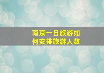 南京一日旅游如何安排旅游人数