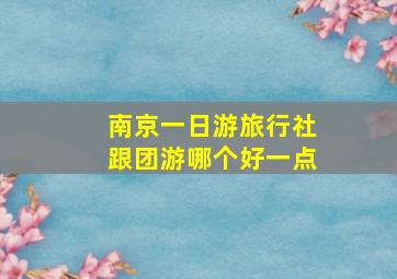 南京一日游旅行社跟团游哪个好一点