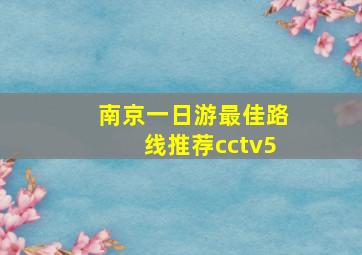 南京一日游最佳路线推荐cctv5