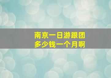 南京一日游跟团多少钱一个月啊